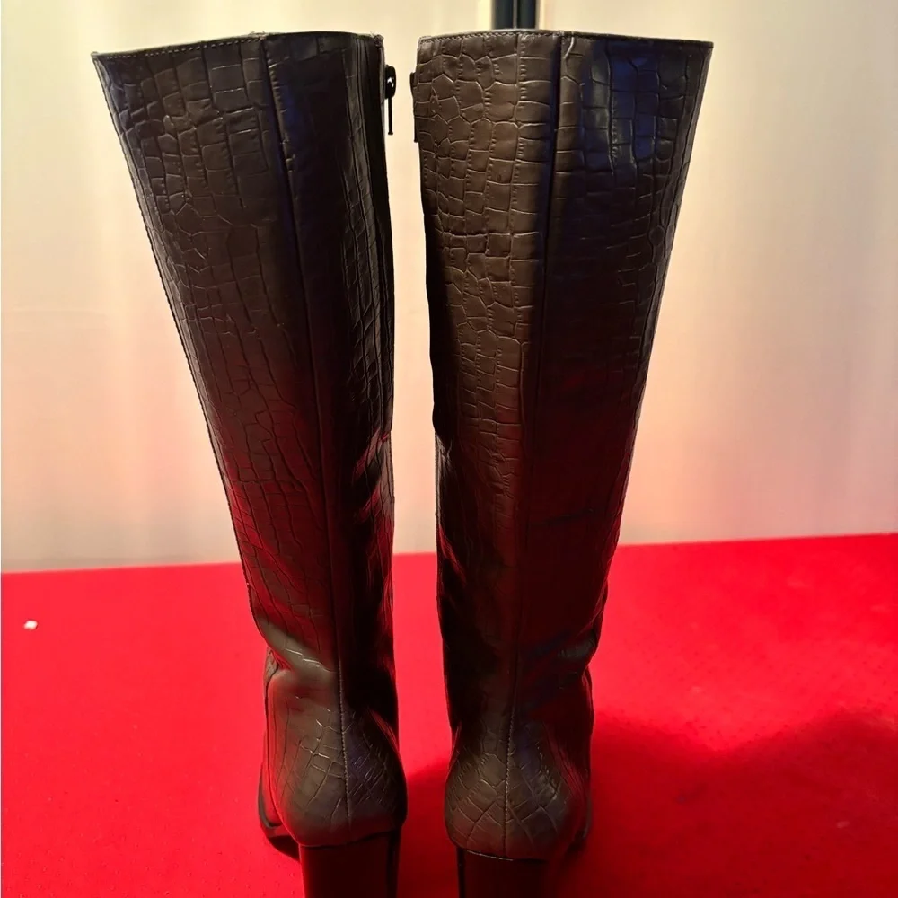 Brown Over the Knee Boots with Stiletto Heel